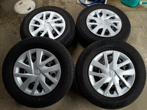 ホンダ純正☆14×5.5J ET50☆エナセーブEC204☆ 185/70R14☆バリ山4本セット☆フィット　シャトル　グレイス等に♪185/65R15互換にも☆