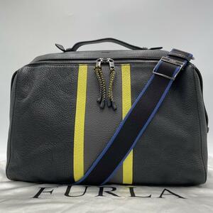 極美品/雑誌掲載● FURLA フルラ 4way ICARO イカロ レザー リュック ビジネスバッグ ショルダーバッグ ボストンバッグ トート マン メンズ