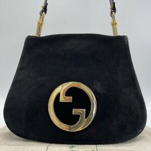 1円●激レア ブロンディ ● GUCCI グッチ GG金具 ゴールド金具 インターロッキング ショルダーバッグ ハンドバッグ 肩掛け スエード レザー