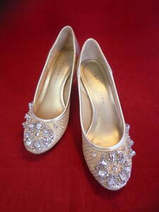  Anteprima ANTEPRIMA pumps 22 1/2/ beads / champagne gold * secondhand goods * box none * body only 