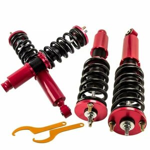 車高調 CR-V RD1 RD2 サスペンション 95-01 全長調整式 レッド ホンダ Maxpeedingrods