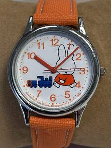 B768 редкостный * редкость наручные часы Dick Bruna Miffy/ Miffy 1032-A42772 KA Copyright Mercis by.1986 orange ремень 3 стрелки 
