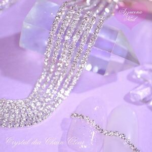  high quality Crystal dia chain Clear ss4 100cm Korea Nailparts * one ho n nails *