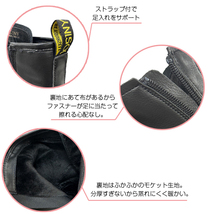 【送料無料】サイドファスナーレースアップブーツ／ブラック 23.0cm _画像3