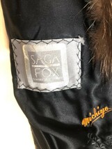SAGA FOX シルバーフォックス 銀サガ ロングコート 11号 着丈約110cm 襟大きめ 裏地花柄刺繍 _画像6