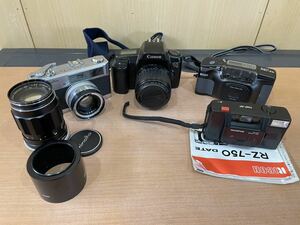 RM5909 Canon EOS 1000 QD フィルムカメラ リコー RZ-750 DATE minolta 7S ROKKOR- QD 　動作未確認 ジャンク品 5点 1030