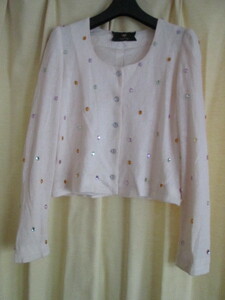 USED*ROJITA Kirakira biju- attaching ivory cardigan .M size 