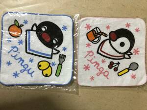 [ including in a package un- possible!] Pingu Mini towel 2 sheets * pink / blue * not for sale * ticket Tackey 