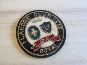 ビンテージ 80s 金 モール FLANDRE CLUB 1978 FC ROYAL フランドル クラブ エンブレム ワッペン/ブレザー IVY 大学 ファッション 55