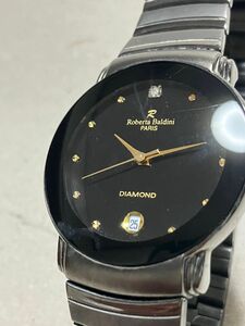メンズアナログクォーツ腕時計、ロベルタバルディーニパリダイヤモンド！竜頭操作OKです！少し小さめサイズです！