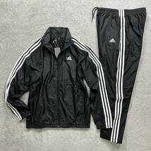 【格安送料】新品未使用 adidas Lサイズ セットアップ 上下 ナイロン ジャケット ウーブン パンツ ボトムス ジム トレーニング ブラック 黒_画像1