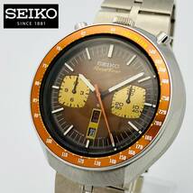 1円〜◆極美品 SEIKO セイコー 5 スポーツ Speed-Timer 茶馬◆6138-0040 クロノグラフ 自動巻/ブルヘッド/ヴィンテージ/メンズ腕時計/ツノ_画像1