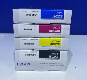 【越谷発】☆純正未使用品☆【EPSON】 インクカートリッジ IB02KB / IB02CB / IB02MB / IB02YB　4色 合計4本セット (35669)