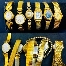 ゴールドカラーのみ 腕時計 200本 大量 GIVENCHY SEIKO CITIZEN AUREOLE ELGIN BULOVA BUREN ダイアモンドクォーツ 等 まとめてセットF71_画像2
