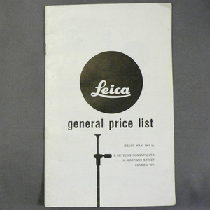 LEICA Leica price list 1961 control D31