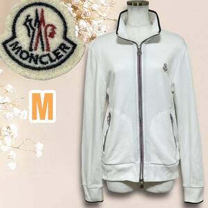 MONCLER モンクレール Ｍ MAGLIA CARDIGAN カーディガン ワッペン ジップ 白 ホワイト スウェット トリコロール フルジップ ジップアップ