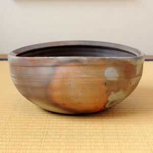  human national treasure Fujiwara male Bizen kiln change pot 