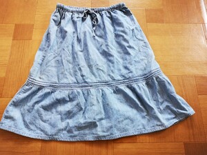 デニム　　ロング丈スカート　Lサイズ　34