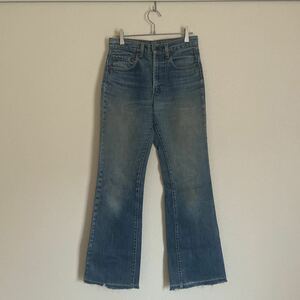 雰囲気抜群 80s Levi's リーバイス 517 vintage ビンテージ フレア デニムパンツ 古着 ウエスト70㎝ レディース ヒッピー 内股シングル