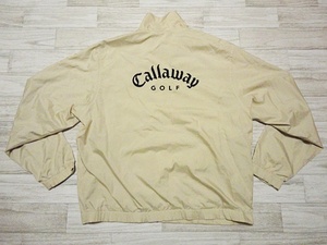 [ prompt decision ]CALLAWAY Callaway Golf jacket L back Logo embroidery beige ivory Zip up . manner lining mesh Schic stylish 