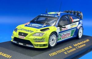 ☆23J131 イクソ 1/43 フォード フォーカス WRC #3 2007年 ラリー・モンテカルロ RAM281