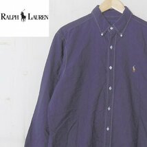 ラルフローレン Ralph Lauren■長袖ボタンダウンシャツ■16 1/2-35■ネイビー系 ※NK3o16079_画像1