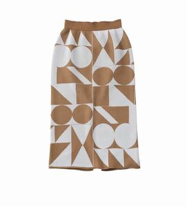 23SS 新品 定価17600円 TRICOTE トリコテ PATTERN SKIRT スカート 茶 F /①