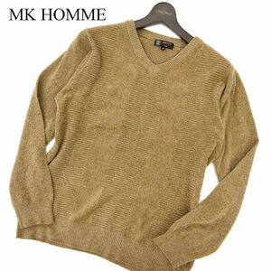 MK HOMME Michel Klein Homme autumn winter V neck knitted sweater Sz.46 men's C3T08446_9#K