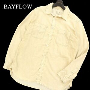 BAYFLOW ベイフロー 秋冬 長袖 コーデュロイ★ ワーク シャツ Sz.4　メンズ 黄色　C3T08455_9#B