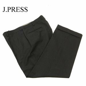 J.PRESS ジェイプレス 秋冬 ウール100％★ スラックス パンツ Sz.105　メンズ グレー 日本製 大きいサイズ 特大　C3B03663_9#Q