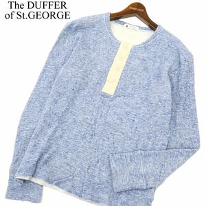 The DUFFER of St.GEORGE ダファー 裏起毛 ウール混★ ヘンリーネック ニット カットソー セーター Sz.L　メンズ 日本製　C3T08466_9#K