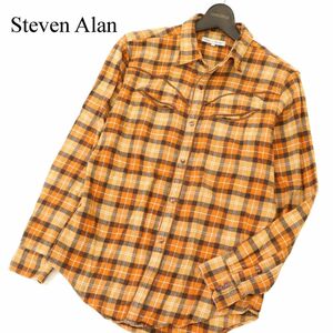 Steven Alan スティーブンアラン 通年 長袖 ウエスタン★ チェック シャツ Sz.L　メンズ 日本製　C3T08710_A#C