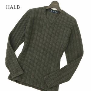 HALB ハルプ テットオム 通年 Vネック コットン ニット セーター Sz.L　メンズ 日本製　C3T08744_A#L