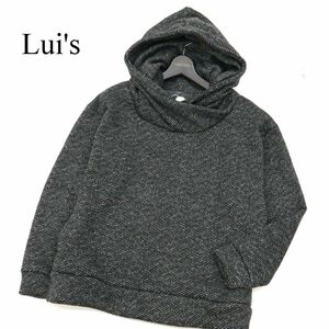 【新品 未使用】 20AW Lui's ルイス 秋冬 裏起毛★ フーディー 総柄 プルオーバー パーカー Sz.S　メンズ 日本製　C3T08808_A#N