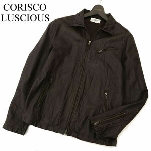 CORISCO LUSCIOUS コリスコ ルシオス 【本革 リアルスキン レザー】 シングル ライダース ジャケット ブルゾン Sz.L　メンズ　C3T08697_A#N