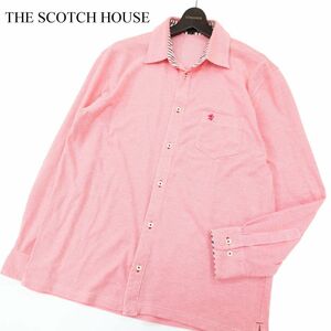 THE SCOTCH HOUSE スコッチハウス 通年 長袖 ロゴ刺繍★ シャツ Sz.LL　メンズ 大きいサイズ　C3T08885_A#C