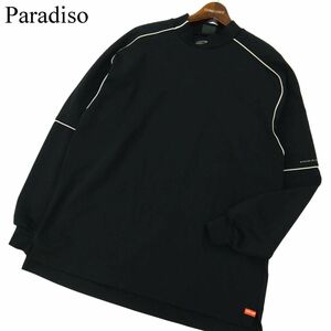 Paradiso Paradiso через год Logo * трубчатая обводка стрейч длинный рукав mok шея футболка Sz.L мужской чёрный Golf C3T08321_9#F