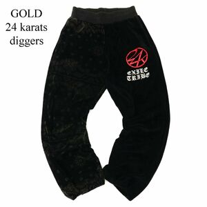 GOLD 24 karats diggers ゴールド24カラッツ 通年 ペイズリー柄 切替 ベロア★ テーパード パンツ Sz.M　メンズ 黒　C3B03841_A#R