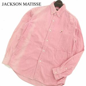 JACKSON MATISSE ジャクソンマティス 秋冬 長袖 胸刺繍 コーデュロイ★ ボタンダウン シャツ Sz.S　メンズ 日本製 ピンク　C3T08502_9#B