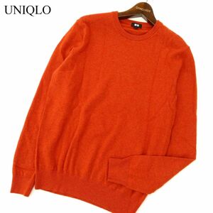 美品★ UNIQLO ユニクロ 秋冬 クルーネック カシミヤ100%★ ニット セーター Sz.S　メンズ　C3T09112_A#K