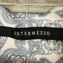 INTERMEZZO インターメッツォ レナウン 襟ワイヤー★ 麻 リネン ワーク ジャケット カバーオール Sz.M　メンズ　C3T09031_A#M_画像6