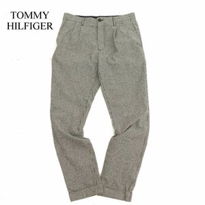 TOMMY HILFIGER トミーヒルフィガー 秋冬 千鳥格子★ ウール ツイード テーパード フィット パンツ Sz.32　メンズ　C3B03958_A#Q