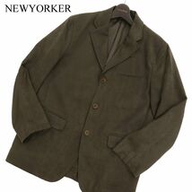 NEWYORKER ニューヨーカー 秋冬 フェイク スウェード★ レザー アンコン テーラード ジャケット Sz.M　メンズ 日本製　C3T09137_A#N_画像1