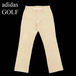 adidas GOLF アディダス ゴルフ 通年 ロゴ刺繍★ チェック ストレッチ ストレート パンツ Sz.76　メンズ　C3B03916_A#R