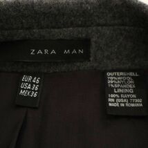 ルーマニア製★ ZARA MAN ザラ マン 秋冬 ウール★ 1B ブレザー テーラード ジャケット Sz.46　メンズ グレー　C3T09174_A#N_画像6