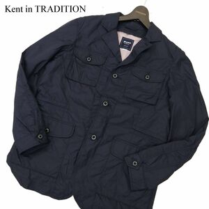 美品★ Kent in TRADITION ケント 中綿 ライナー付き★ ナイロン トラベル テーラード ジャケット Sz.L　メンズ ネイビー　C3T09316_A#O