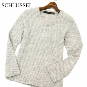 SCHLUSSEL シュリセル 秋冬 長袖 ウール混★ ニット カットソー ロンTシャツ Sz.2　メンズ グレー　C3T09346_A#K