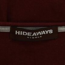 美品★ HIDEAWAYS NICOLE ハイダウェイ ニコル 通年 長袖 Vネック パッチ★ カットソー ロンTシャツ Sz.48　メンズ ボルドー　C3T09378_A#F_画像5