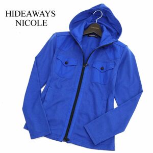 HIDEAWAYS NICOLE ハイダウェイ ニコル 秋冬 ダブルジップ フーディー ウエスタン パーカー Sz.46　メンズ 青　C3T09366_A#N