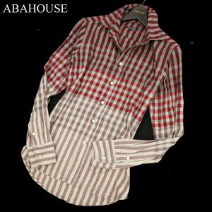 ABAHOUSE アバハウス 秋冬 長袖 チェック ネル★ シャツ Sz.2　メンズ　C3T09411_A#C